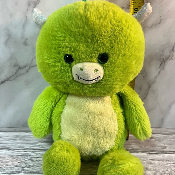 Kellytoy Green Sparkle Winged Dragon With Sparkle Horns Plush Stuffed Animal - Picture 3 of 7